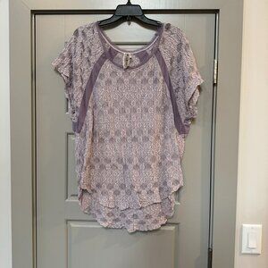 FREE PEOPLE | Purple Lace Tunic Size Small